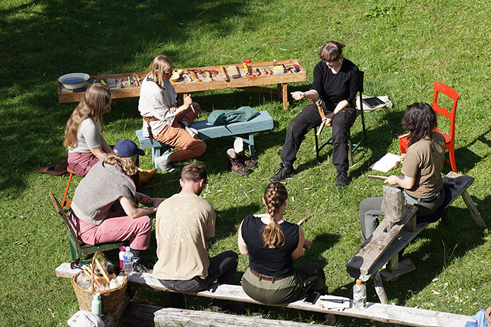 crafting outdoors